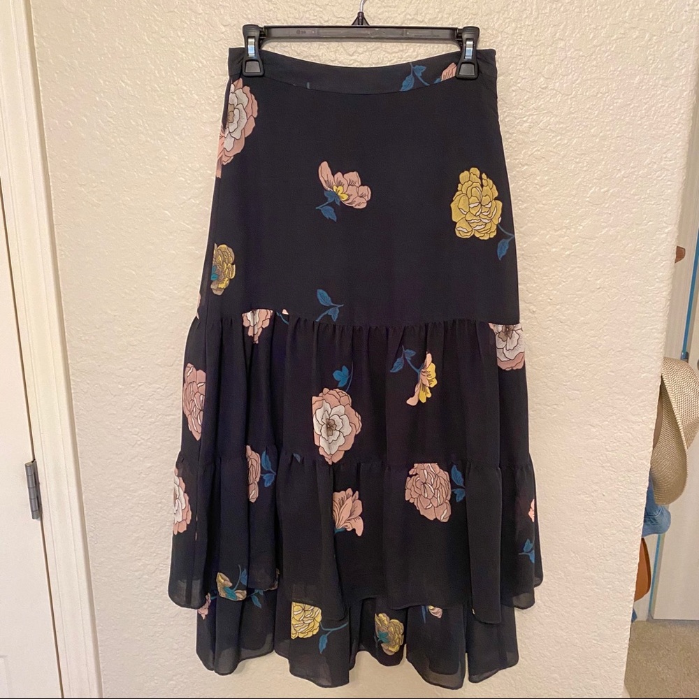 LOFT Navy Midi Skirt
